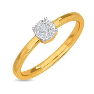 Gold Plated Heart Rays Stainless Steel Ring