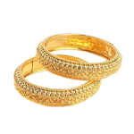 Bangle Gold Plated American Studded Royal Style Broad Golden Antique Kada Bangle Jewellery