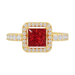 Gold and Rose Gold Plated Radiant Square Halo Ring