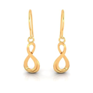 Yellow Gold Dainty Hanging Earrings For Women