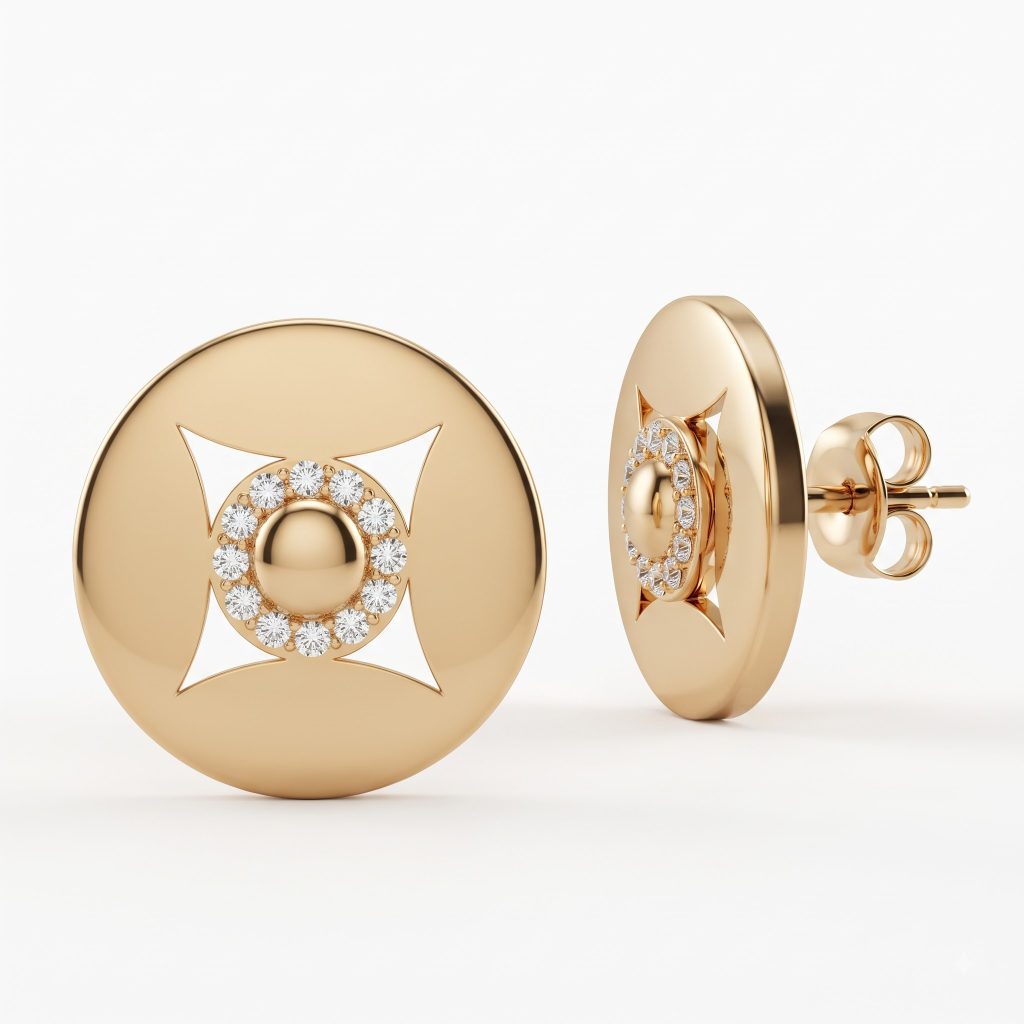 Radiant Halo Disc Studs