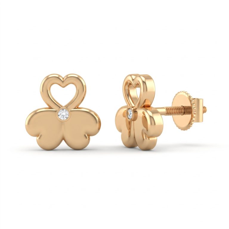 Heart Clover Studs
