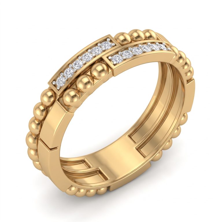 Twin Ribbon Spark Ring – Gold – Rings