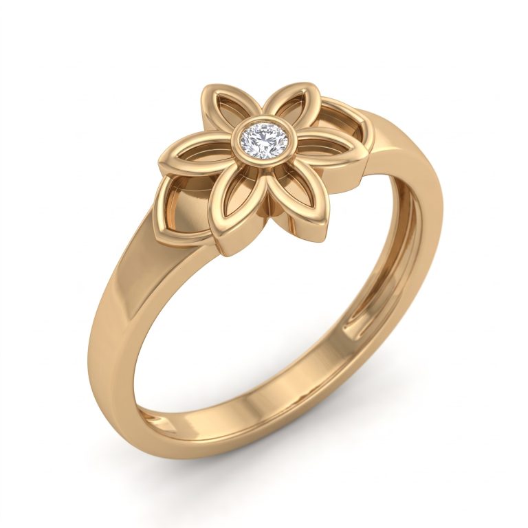 Floral Core Ring – Gold – Rings