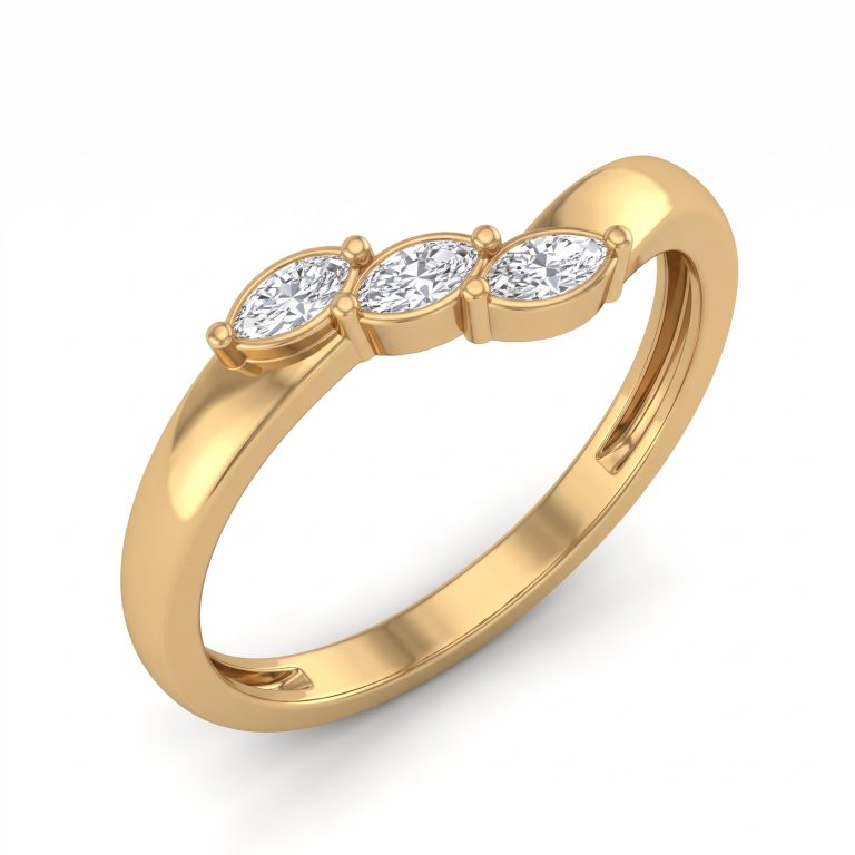 Floating Marquise Bypass Ring – Gold – Rings