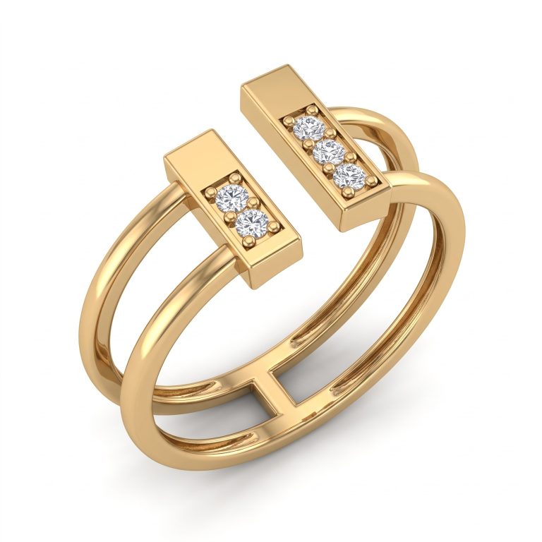 Twin Bar Spark Ring – Gold – Rings