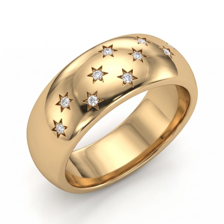 Starfield Dome Band – Gold – Rings