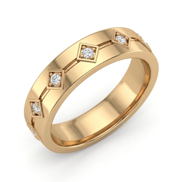 Linear Frame Band – Gold – Rings