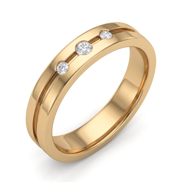 Split-Line Stone Band – Gold – Rings