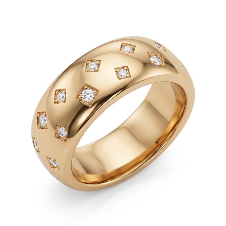 Lattice Glow Band – Gold – Rings